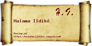 Halama Ildikó névjegykártya